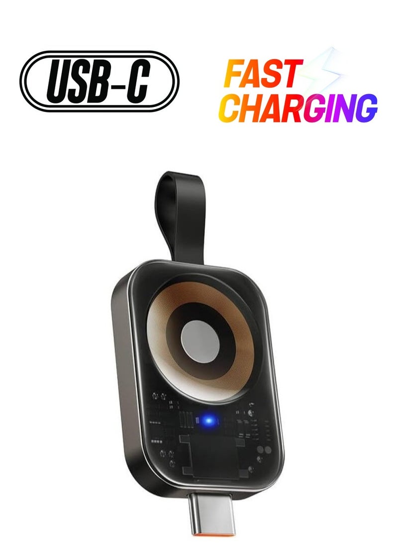 مكدودو شاحن لاسلكي مغناطيسي Mcdodo CH-2062 لساعة أبل المزودة بمنفذ Type-C، لون أسود - Image 1