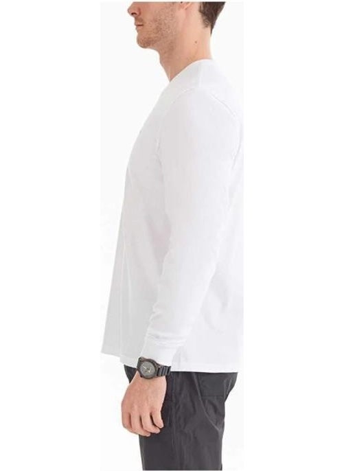Columbia Csc M Basic Sm Logo Ls Tee White Men's T-Shirt CS0354-100  - Image 3