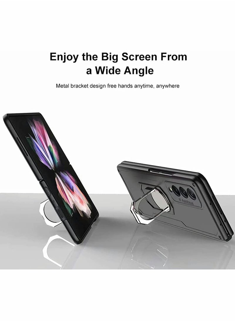 Excefore Samsung Z Fold 3 Case Cover with 360 Degree Rotating Ring Holder