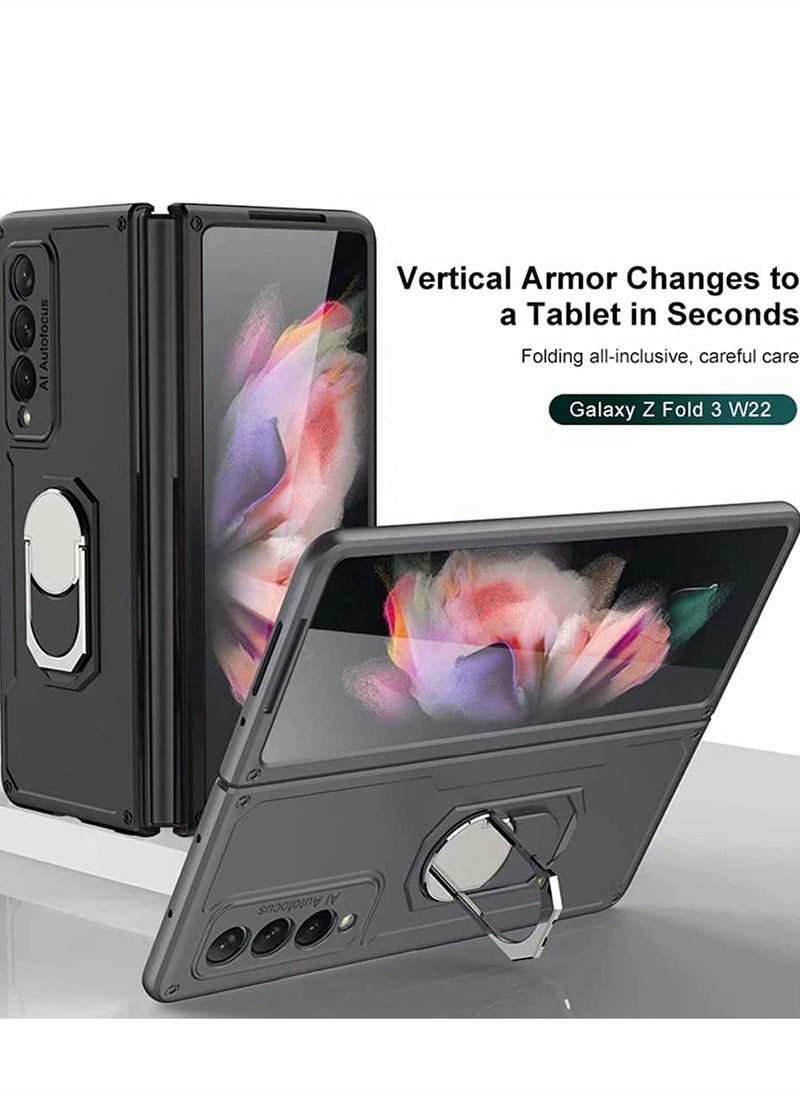 Excefore Samsung Z Fold 3 Case Cover with 360 Degree Rotating Ring Holder