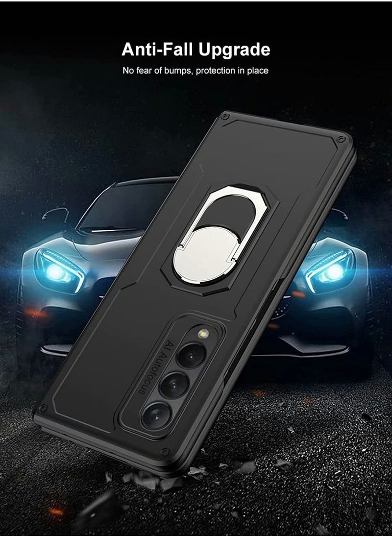Excefore Samsung Z Fold 3 Case Cover with 360 Degree Rotating Ring Holder