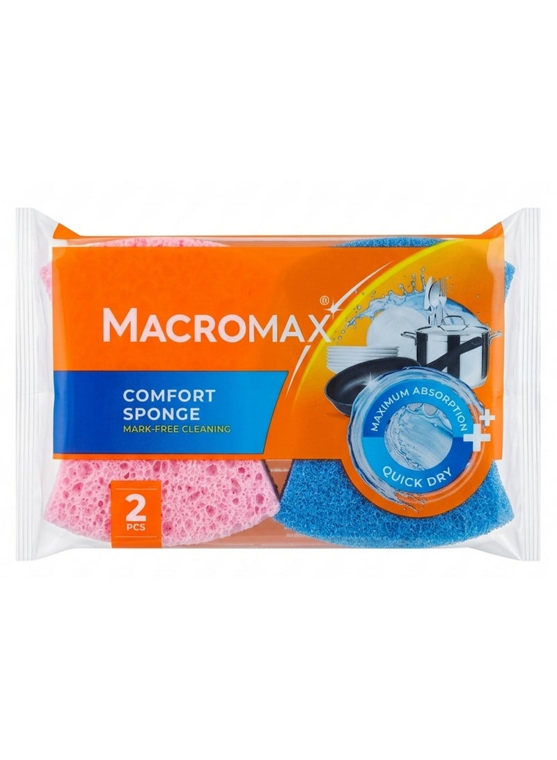 Macromax Comfort Sponge Scratch Resistant Dish Sponge 2 Pcs - Image 1