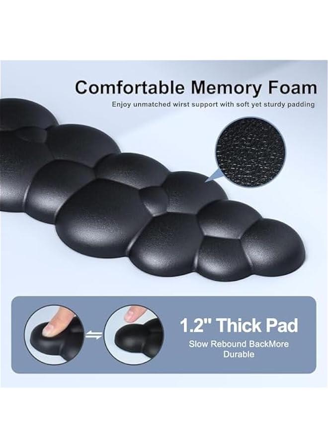 HOOKOR Cloud Wrist Rest Keyboard Cloud Wrist Pad Keyboard Wrist Rest Keyboard Cloud Mouse Pad Leather PU Non-Slip Base Desk Wrist Rest Support for Computer Laptop Gaming Mac Home Office (Black) - Image 5