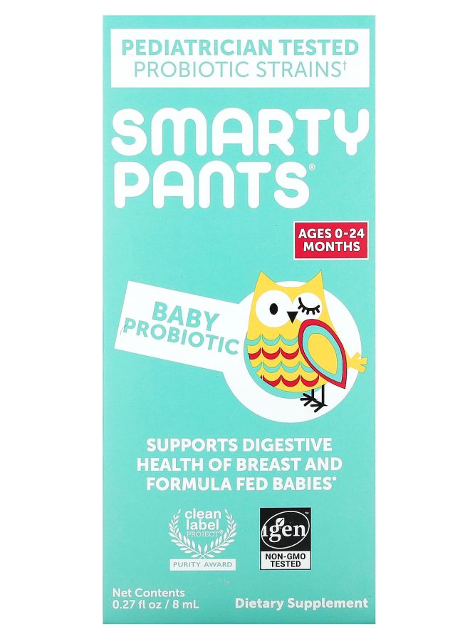SmartyPants Baby Probiotic Ages 0-24 Months Unflavored 0.27 fl oz (8 ml)