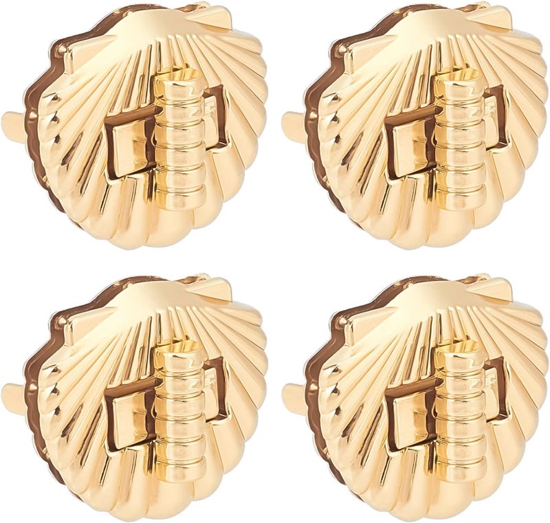 كلاراكو مجموعة من 4 مشابك قفل محفظة من كلاركو، ومزالج إغلاق المحفظة، وقفل ملتوي على شكل صدفة، وقابض معدني، ومشبك حقيبة ... - Image 1