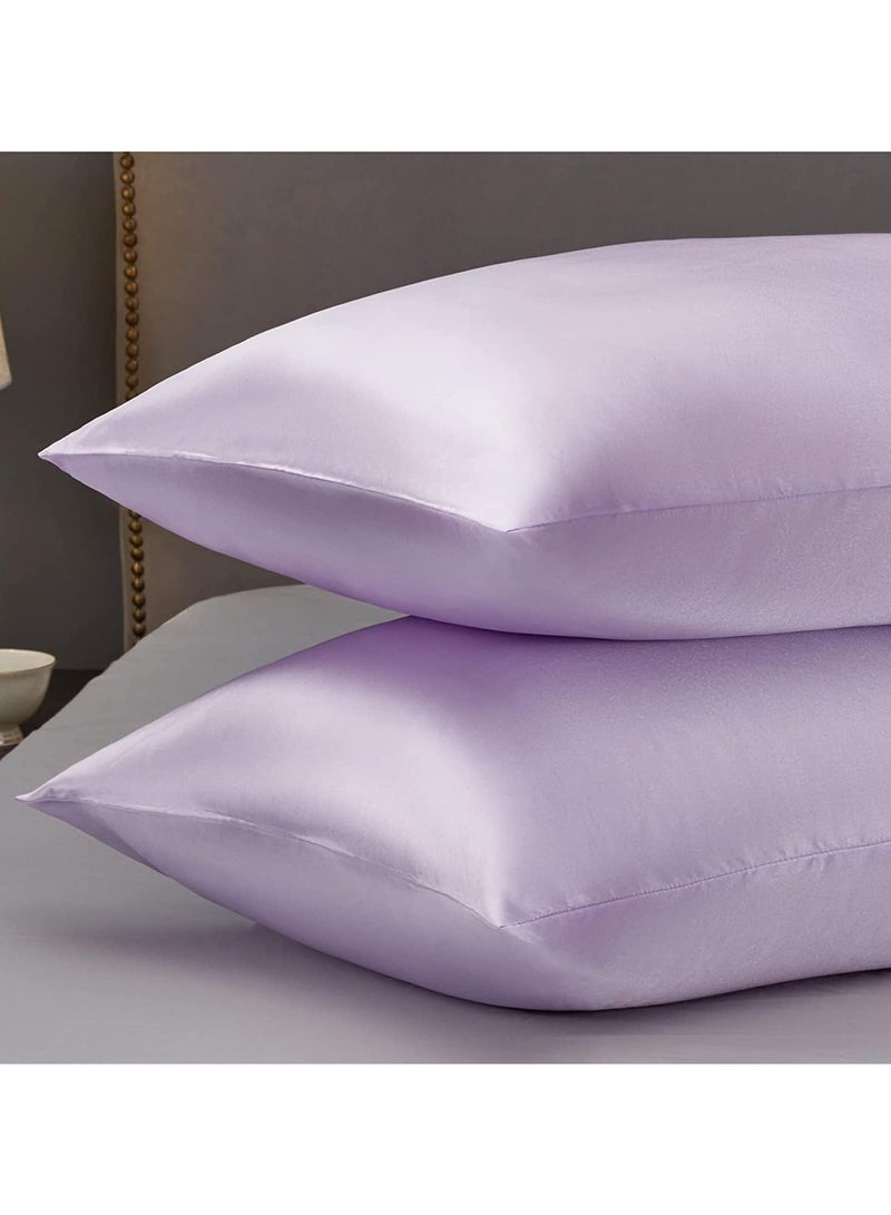 Silk Satin Pillowcase for Hair and Skin Care, Set of 2 Queen Size (51cm x 76cm), Soft Smooth Breathable Silk Pillow Covers, Luxurious Envelope  - Image 3