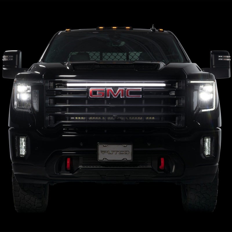 Putco Virtual DRL LED Grille Lights 37 Light Bar Fits Chevy SilveradoGMC Sierra 1525 Ford SuperDuty F250 1125