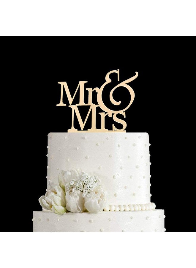 Incrizma Gold Cake Topper Acrylic Cake Topper | Cake Topper Cake Decoration Supplies (Mr & Mrs) - Image 1