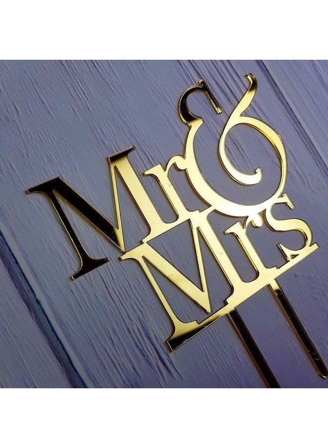 Incrizma Gold Cake Topper Acrylic Cake Topper | Cake Topper Cake Decoration Supplies (Mr & Mrs) - Image 3