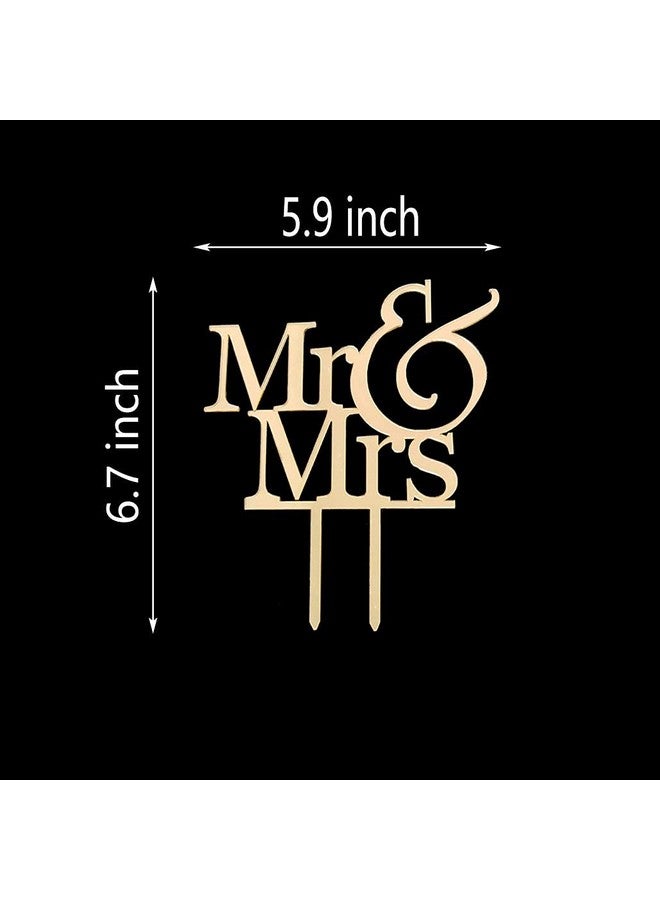Incrizma Gold Cake Topper Acrylic Cake Topper | Cake Topper Cake Decoration Supplies (Mr & Mrs) - Image 2