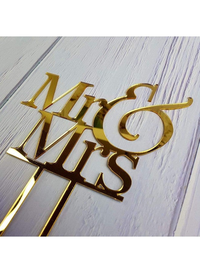 Incrizma Gold Cake Topper Acrylic Cake Topper | Cake Topper Cake Decoration Supplies (Mr & Mrs) - Image 4