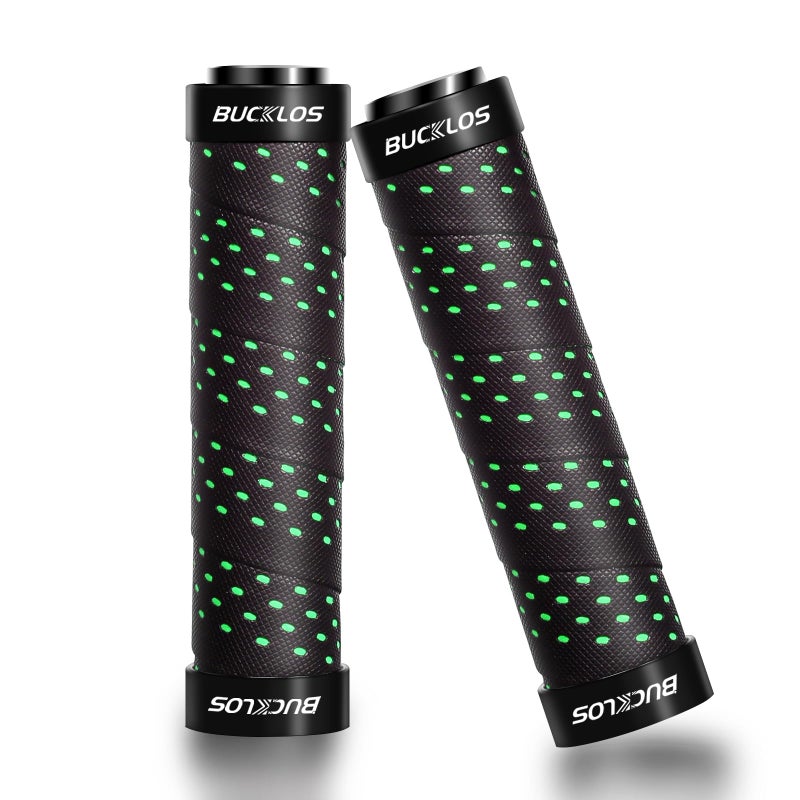 BUCKLOS Double Lock on Handlebar Grips - Mountain Bike MTB Handle Bar Soft Non-Slip Bicycle Rubber Handle bar Grip for MTB, BMX, Scooter, Beach Cruiser, Folding Bike - Image 1