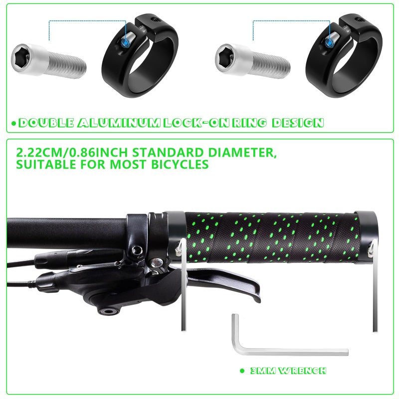 BUCKLOS Double Lock on Handlebar Grips - Mountain Bike MTB Handle Bar Soft Non-Slip Bicycle Rubber Handle bar Grip for MTB, BMX, Scooter, Beach Cruiser, Folding Bike - Image 4