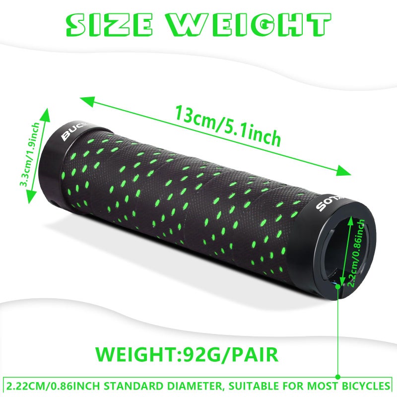 BUCKLOS Double Lock on Handlebar Grips - Mountain Bike MTB Handle Bar Soft Non-Slip Bicycle Rubber Handle bar Grip for MTB, BMX, Scooter, Beach Cruiser, Folding Bike - Image 3