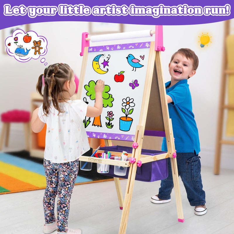 Doselie Art Easel for Kids 4-8,Kids Easel with Paper Roll and Art Supplies,Toddler Toys Ages for 5-7,Toddler Drawing Board Learning Eductional Toys for 4 5 6 7 8 Year Old Boy Girls Birthdays Gifts - Image 5