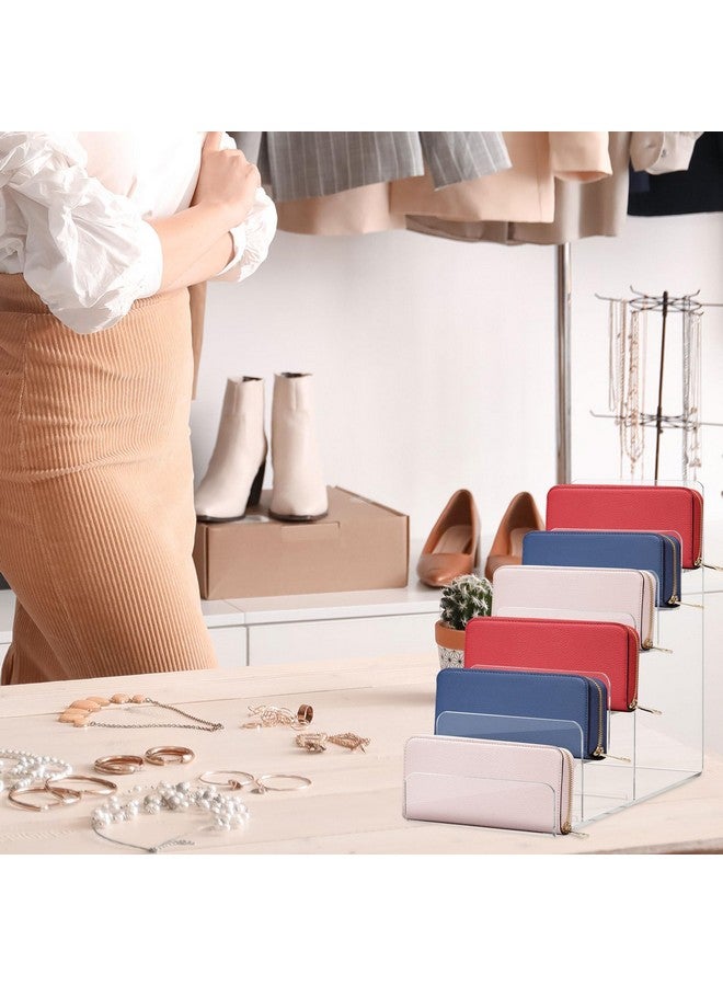 Cabilock Cabilock Acrylic Purse Display 6- Tier Display Stand Acrylic Riser Display Shelf Wallet Display Stand Holder Shelf Storage- Holds Womans Purse, Hanging Bag  - Image 5