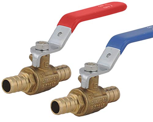 LD- 1/2" PEX Brass Ball Valve,1/2-in PEX LF Brass Shut off Ball Valve with Red & Blue Long Lever, Pex Barb Water Valve with cUPC Certified for Cold and Hot water-LD Brand (10-Pack) - Image 2