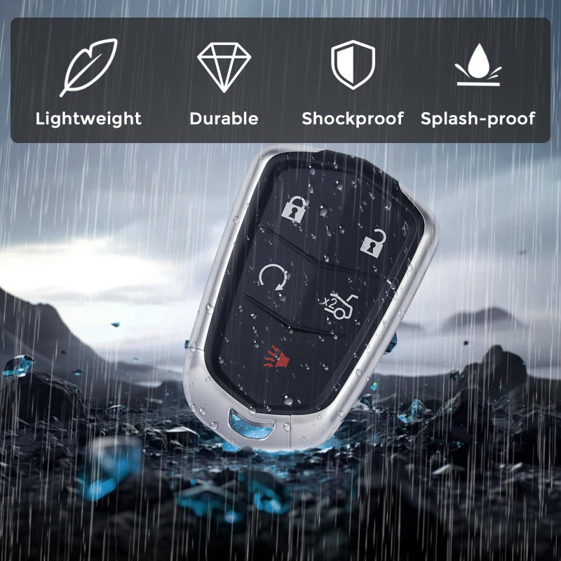 HelloAuto Car Key Fob Keyless Entry Remote Fit for Cadillac ATS Escalade XTS CTS XT5 2014-2019, for Cadillac CTS Sedan, KeyFob 5 Button Accessories(HYQ2AB) - Image 5