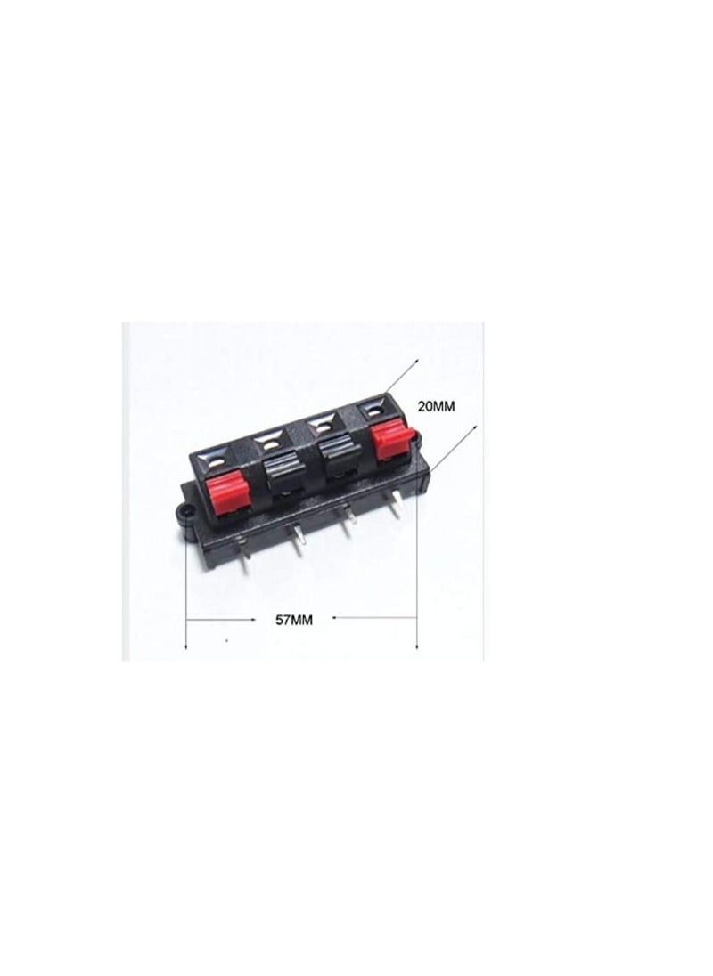 UHcom - UHcom 4 pin Red and Black Spring Push Type Loud speaker wire Audio Terminal Board Connector - Image 1