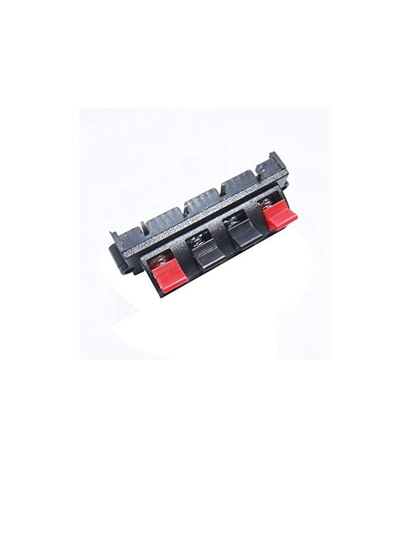 UHcom - UHcom 4 pin Red and Black Spring Push Type Loud speaker wire Audio Terminal Board Connector - Image 1