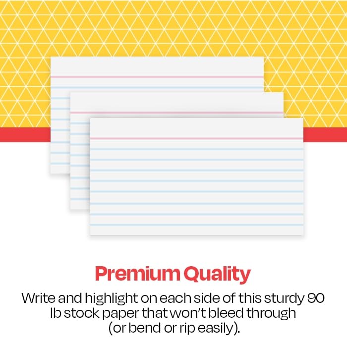 School Smart بطاقة فهرس مدرسي ذكية، 4 × 6 بوصات، 90 رطل، بيضاء، عبوة من 100 - Image 2