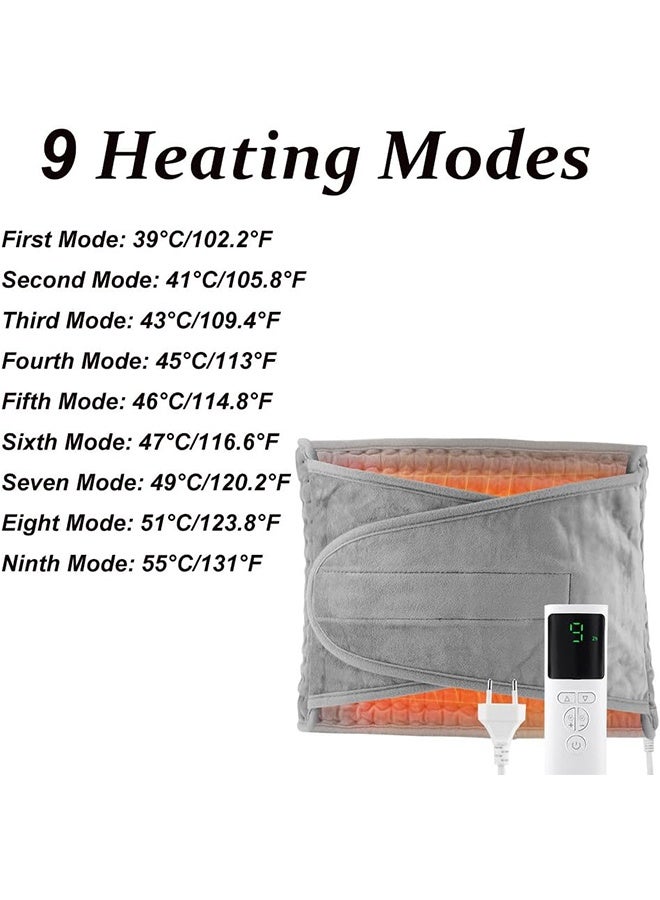 Heating Pad for Back, Neck and Shoulder Pain Relief, Electric Heating Pad 9 Temperature Adjustment 4 Speed Intelligent Timer for Women Men - Image 4
