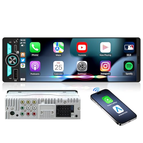 AKAMATE Wireless Single Din CarPlay Stereo: 6.5 Inch Wireless Android Auto Touchscreen Radio for Car - Bluetooth Incell Display 300W 4.2 CHN 2 Subwoofer Outputs USB Type-C Fast Charge SWC - Image 1