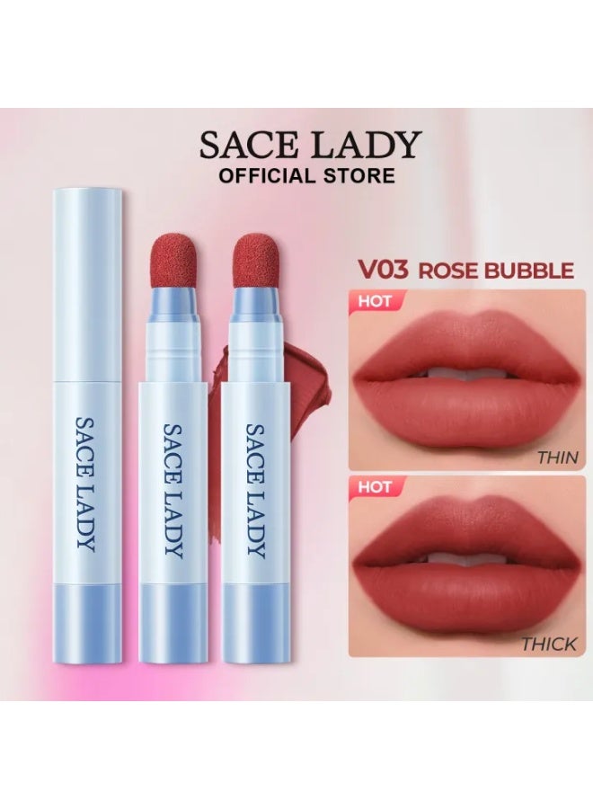 SACE LADY Waterproof Air Cushion Lip & Cheek Cream – Matte Velvet, Non-Sticky, Long-Lasting Makeup – Shade V10 Toffee Peach - Image 2