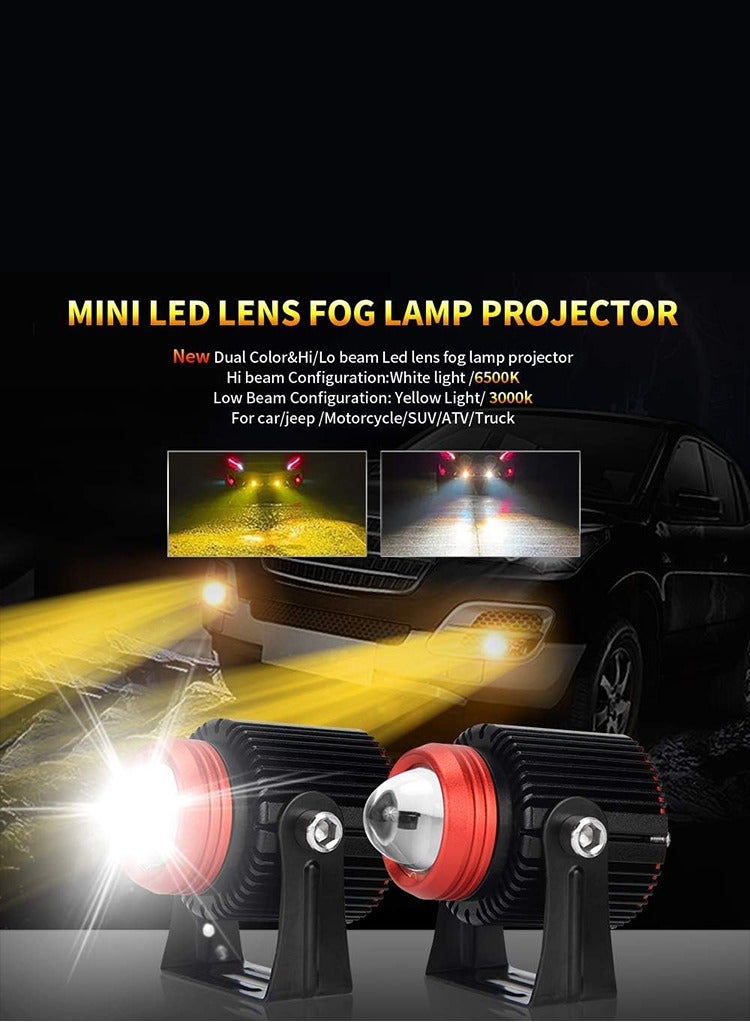 مستر سمارت مصباح ضباب LED صغير من Mr Smart، 30 واط 3000 لومن، شعاع عالي/منخفض ثنائي اللون، مضاد للتوهج، مناسب للسيارات/الجيب/الدراجات النارية/السيارات الرياضية متعددة الاستخدامات/المركبات الرباعية/الشاحنات - Image 4