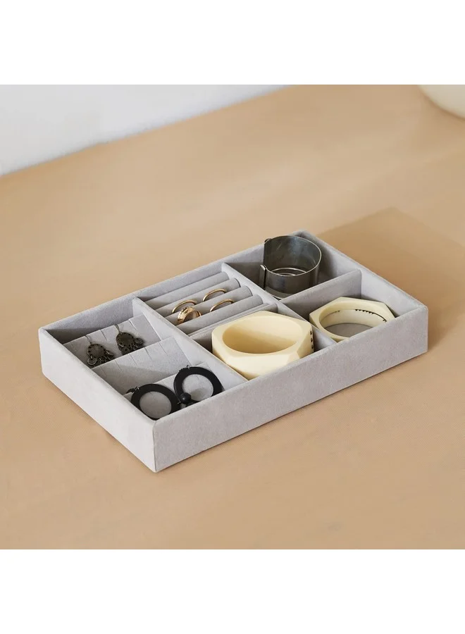 Home Box Velour 5-Compartment Jewellery Tray 29.1 x 4.5 x 18 cm