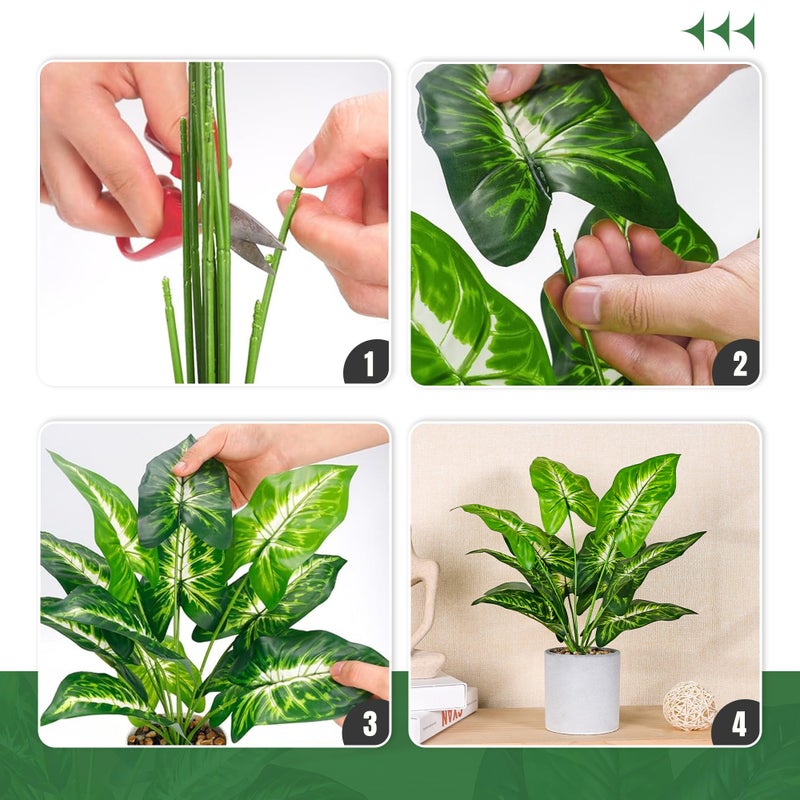 JC nateva 16" Small Fake Plants Artificial Tropical Faux Plants Indoor for Office Desk Shelf Bathroom Home Decor - Image 3