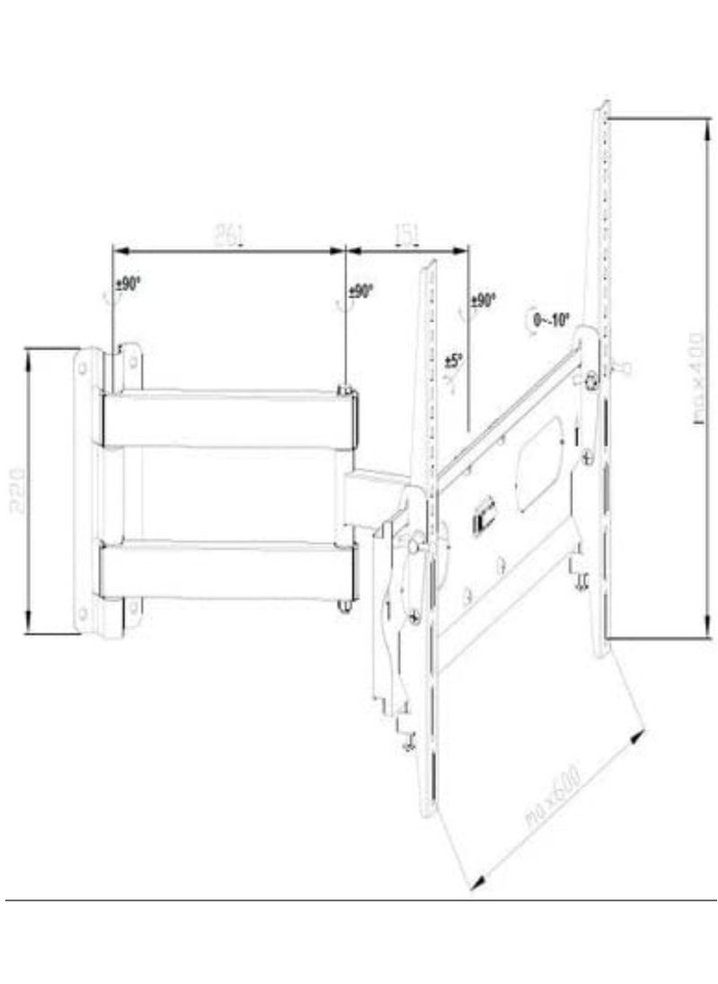 ELTRAZONE Full-motion LED/LCD/Curved TV Wall Mount, Suitable for Most 37"-70" Screens, Tv Wall Mount.  - Image 2