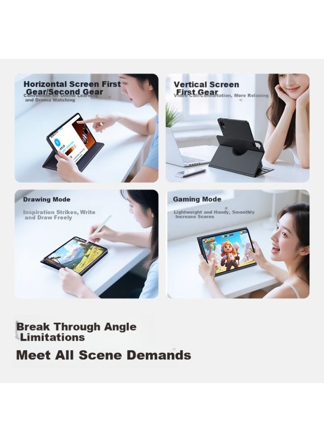 Smartdevil Protective Case For Redmi K Pad, Thin Kpad Cover 360° Rotating Full Protection Universal Soft Shell With Horizontal And Vertical Support, Black - Image 3