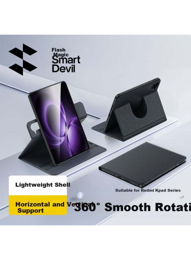 Smartdevil Protective Case For Redmi K Pad, Thin Kpad Cover 360° Rotating Full Protection Universal Soft Shell With Horizontal And Vertical Support, Black - Image 1