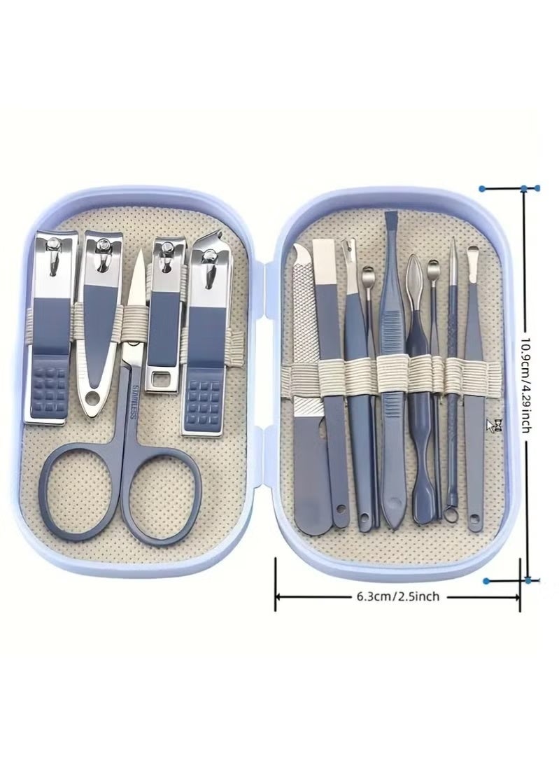 A Set Of 14pcs Stainless Steel Manicure And Pedicure Tools, Featuring Modern Style Concave Edge Nail Clippers And Grooming Tools, Including A Portable Storage Box - A Unisex Odorless Nail Care Kit - Image 3