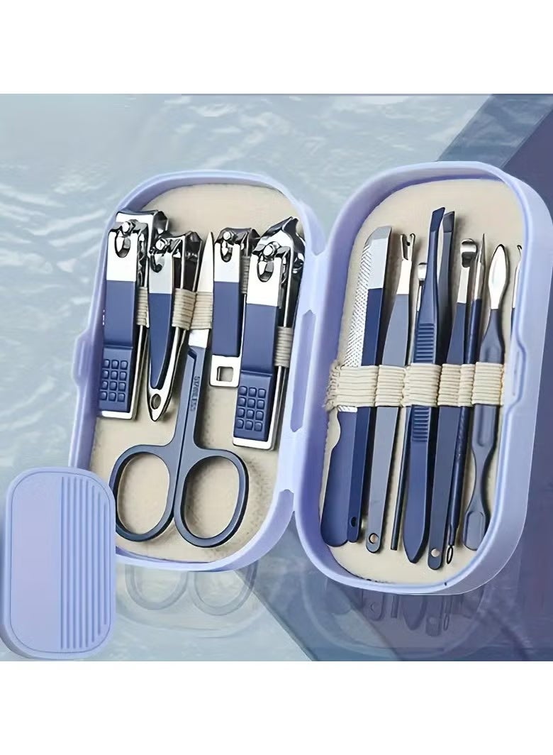A Set Of 14pcs Stainless Steel Manicure And Pedicure Tools, Featuring Modern Style Concave Edge Nail Clippers And Grooming Tools, Including A Portable Storage Box - A Unisex Odorless Nail Care Kit - Image 2