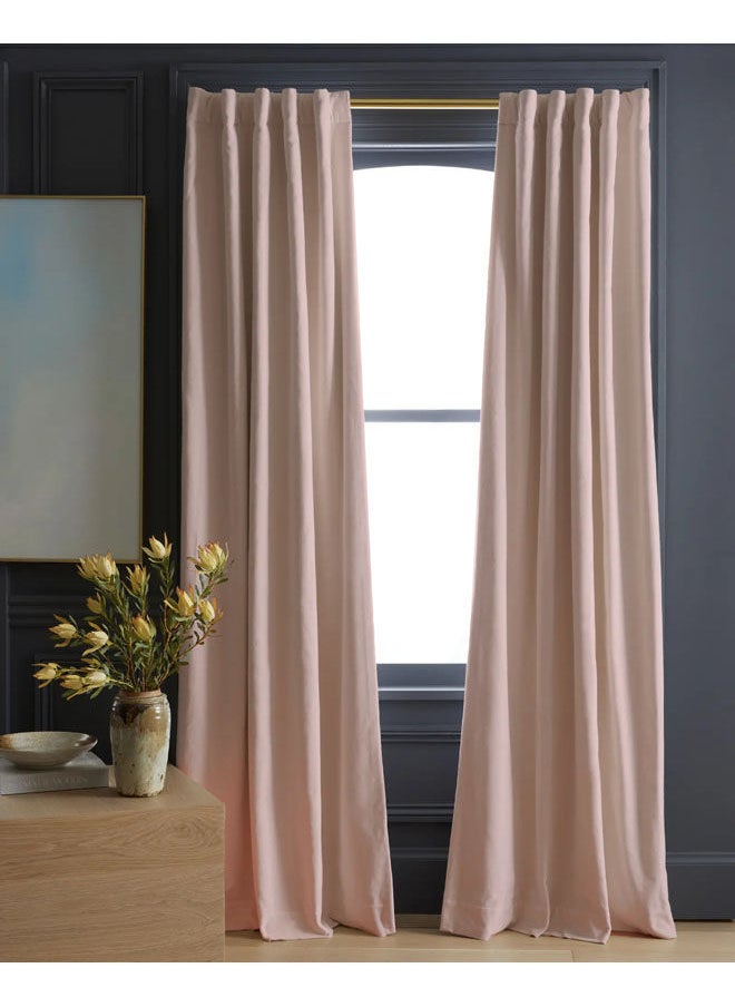 Naguib Selim Velvet Curtains Soft Fabric 1 Piece Light Pink-140x280  - Image 1