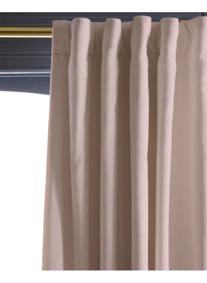 Naguib Selim Velvet Curtains Soft Fabric 1 Piece Light Pink-140x280  - Image 3