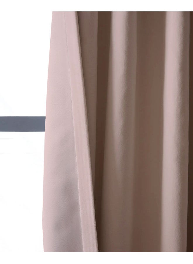Naguib Selim Velvet Curtains Soft Fabric 1 Piece Light Pink-140x280  - Image 2