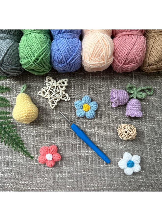 Crochet Kits for Beginners Adults,Crochet Yarn Acrylic Double Knitting Wool for Crochet，Yarn for Crochet Acrylic Wool for Knitting 6 x 25g with 4mm Crochet Hook (Meranti)  - Image 3
