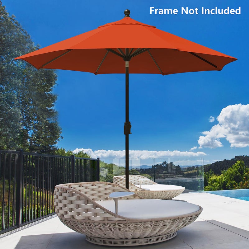 EliteShade USA 9FT Patio Umbrella Replacement Covers 8 Ribs Market Umbrella Canopy Cover (CANOPY ONLY) (Rust) - Image 5