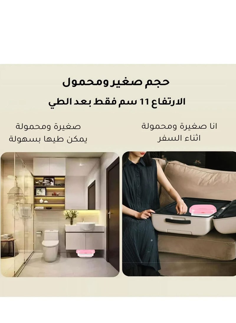شو وو - غسالة ملابس صغيرة محمولة قابلة للطي ، دلو أوتوماتيكي صغير ، ملابس داخلية منزلية صغيرة قابلة للطي ، غسالة ملابس أطفال ، مناسبة للسفر ، والتخييم ، والمسكن السكني - Image 1