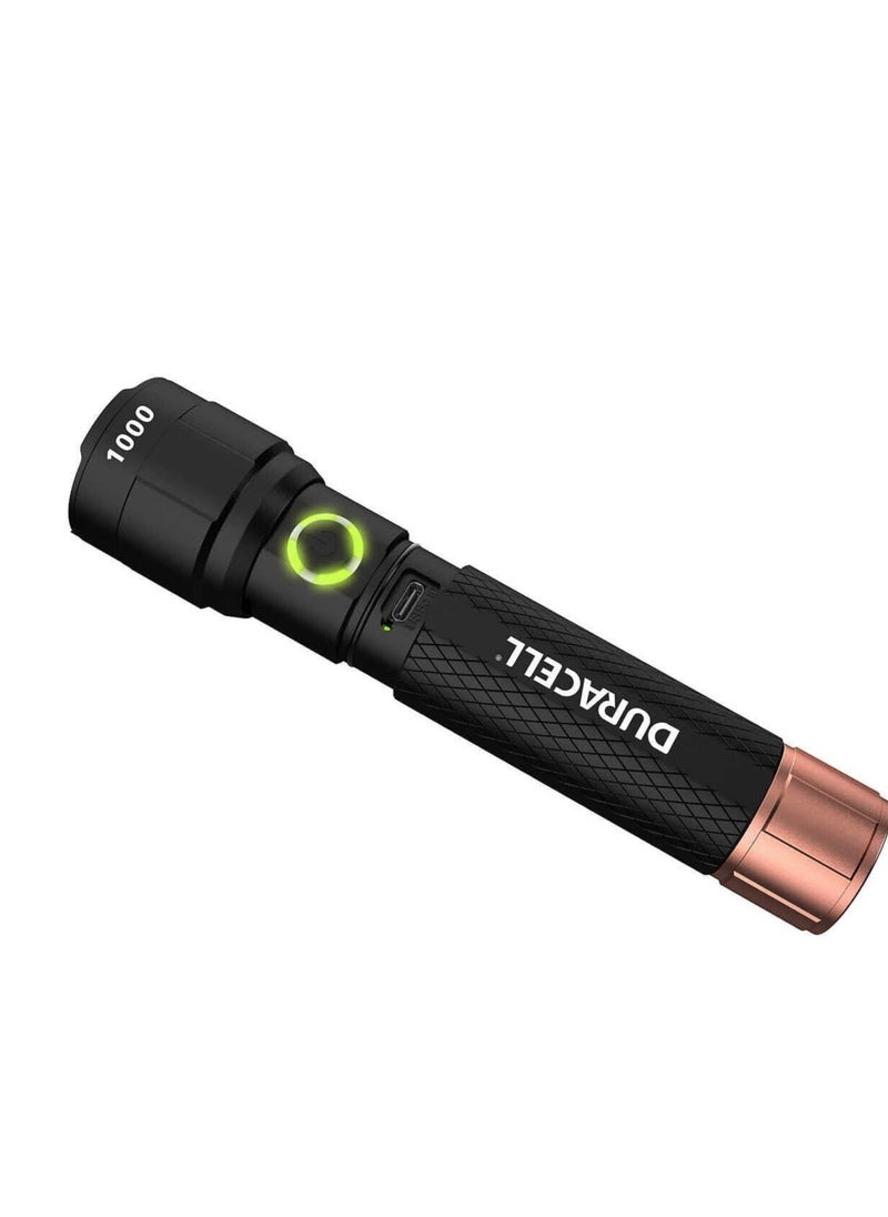 3-Piece Durabeam Ultra Hybrid LED Lightweight Flashlights with 3 Mode Functions - 1000 Lumens, With 12 duracell AAA alkaline batteries and 3 USB Cables