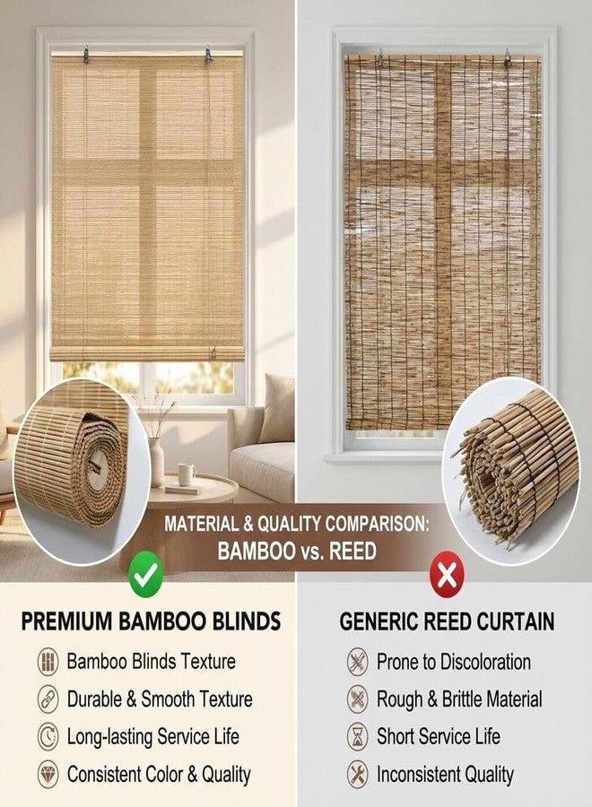 EVOZEN Bamboo Blinds for Interior Windows, Bamboo Window Shades, Custom Bamboo Blinds, Bamboo Shades, Bamboo Blinds for Outdoor Patio,Hand Weave Easy to Install for Decks, Porches, Backyards - Image 2