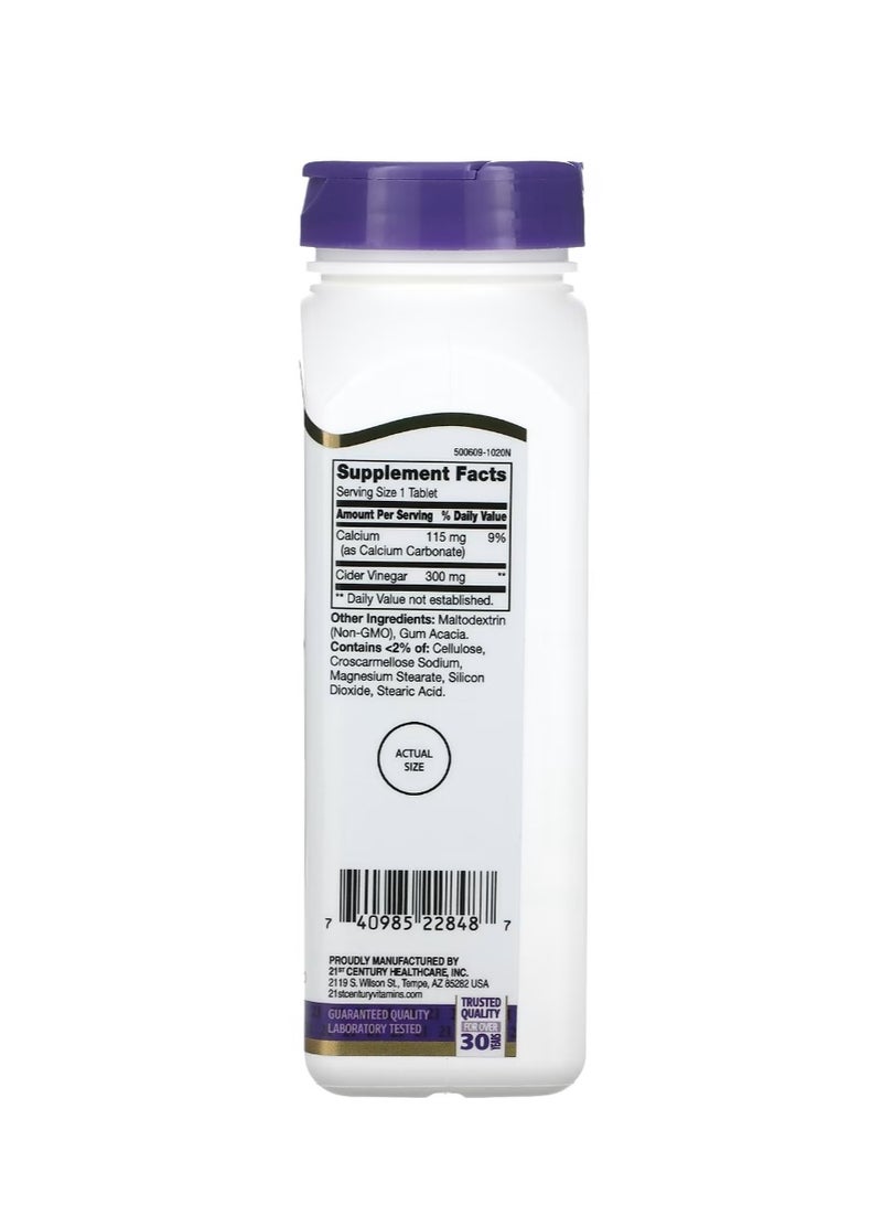 21st Century Apple Cider Vinegar 300 mg 250 Tablets - Image 2