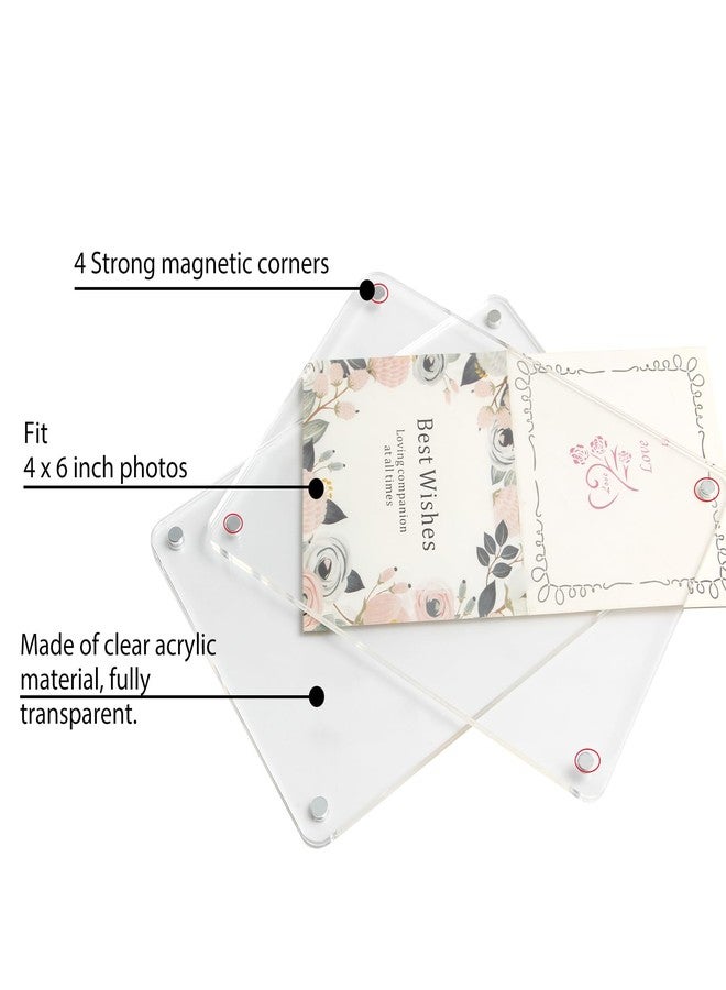 Wbtran Acrylic Fridge Magnetic Frame, Double Sided Clear Magnetic Picture Frame, Clear Frameless Magnetic Refrigerator Photo Frame for Fujifilm Instax Mini, 2.36x 3.54 Inch,Pack of 12 - Image 4