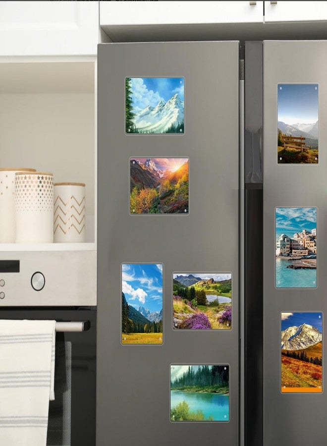 Wbtran Acrylic Fridge Magnetic Frame, Double Sided Clear Magnetic Picture Frame, Clear Frameless Magnetic Refrigerator Photo Frame for Fujifilm Instax Mini, 2.36x 3.54 Inch,Pack of 12 - Image 5