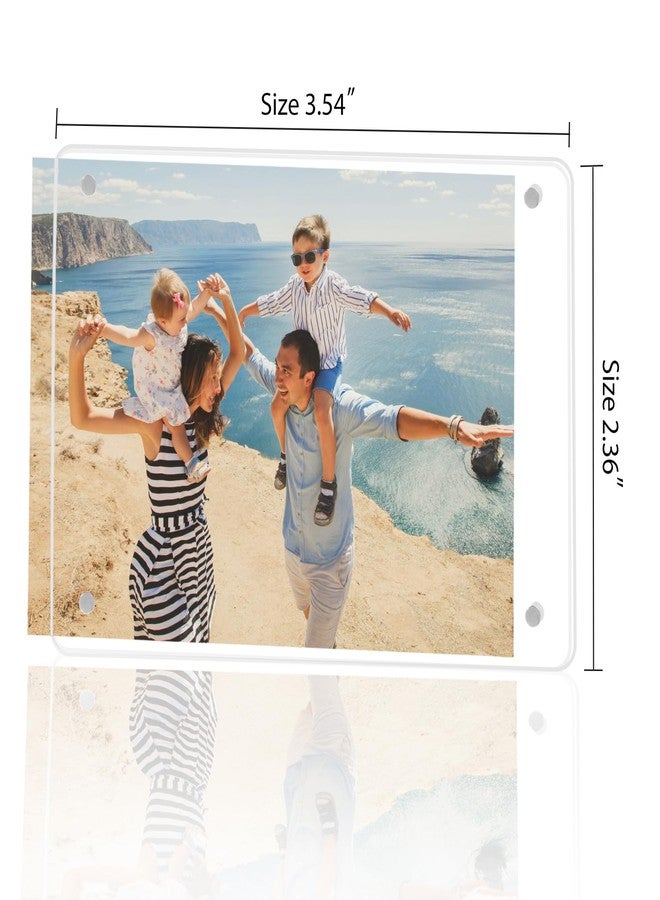 Wbtran Acrylic Fridge Magnetic Frame, Double Sided Clear Magnetic Picture Frame, Clear Frameless Magnetic Refrigerator Photo Frame for Fujifilm Instax Mini, 2.36x 3.54 Inch,Pack of 12 - Image 3