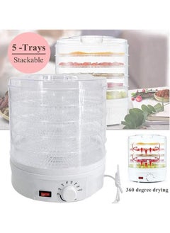 XiuWoo Electric Food Dehydrator, 5 Tier Dehydrator for Food and Jerky, Temperature Control Dryer for Fruit Vegetables Meat Jerky Dog Treats, White  - Image 5