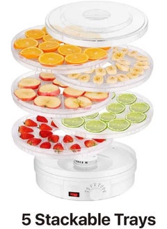 XiuWoo Electric Food Dehydrator, 5 Tier Dehydrator for Food and Jerky, Temperature Control Dryer for Fruit Vegetables Meat Jerky Dog Treats, White  - Image 3